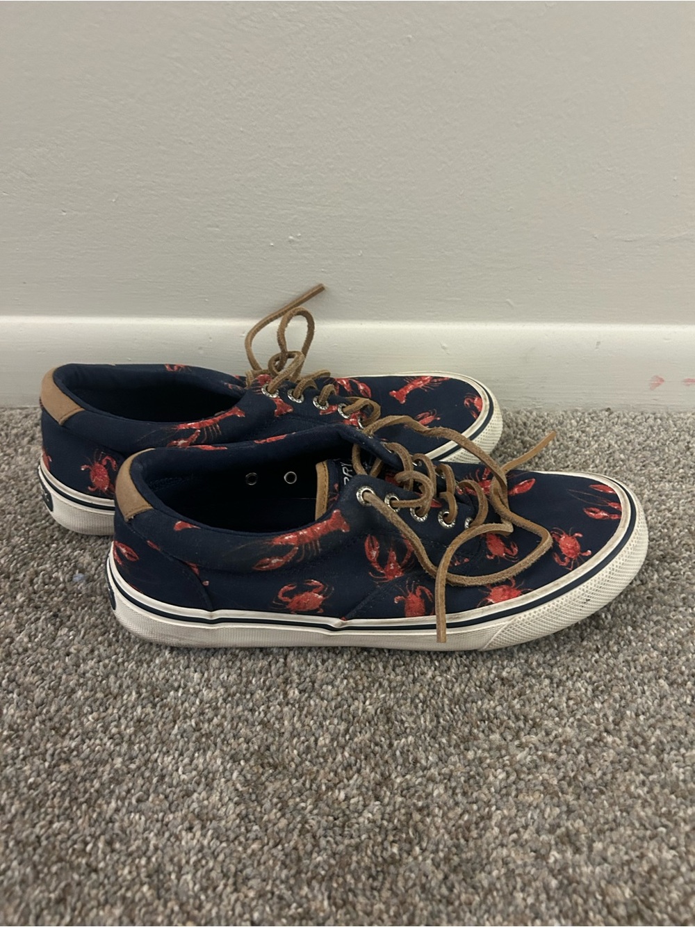 Men’s Sperry CVO Navy Crab Print Canvas Sneakers - Brown Accents